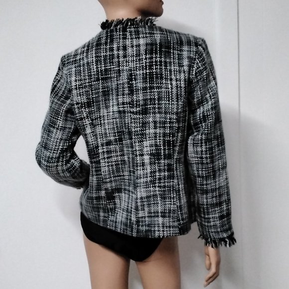 Dialogue Women Tweed Jaquet Blazer Careers Classic Elegant Size 12 Lined Pockets - Picture 8 of 16